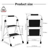 IULULU Foldable Step Ladder - Portable Lightweight Step Stool with Wide Non-Slip Pedal for Home, Kitchen & Outdoor Use