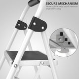 IULULU Foldable Step Ladder - Portable Lightweight Step Stool with Wide Non-Slip Pedal for Home, Kitchen & Outdoor Use