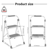 IULULU Foldable Step Ladder - Portable Lightweight Step Stool with Wide Non-Slip Pedal for Home, Kitchen & Outdoor Use