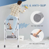 IULULU Foldable Step Ladder - Portable Lightweight Step Stool with Wide Non-Slip Pedal for Home, Kitchen & Outdoor Use