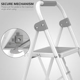 IULULU Foldable Step Ladder - Portable Lightweight Step Stool with Wide Non-Slip Pedal for Home, Kitchen & Outdoor Use