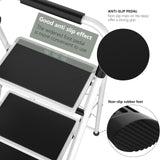 IULULU Foldable Step Ladder - Portable Lightweight Step Stool with Wide Non-Slip Pedal for Home, Kitchen & Outdoor Use