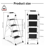 IULULU Foldable Step Ladder - Portable Lightweight Step Stool with Wide Non-Slip Pedal for Home, Kitchen & Outdoor Use