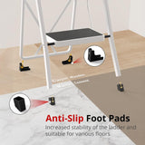 IULULU Foldable Step Ladder - Portable Lightweight Step Stool with Wide Non-Slip Pedal for Home, Kitchen & Outdoor Use