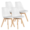 IULULU Dining Chairs, 4-Piece Mid-Century with Wooden Legs, PU Leather Seats for Living Room Bedroom Outdoor Lounge