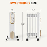 Haysky Electric Oil Filled Radiator, 1500W Space Heater, Adjustable Thermostat, Overheat/Tip-Over Protectionr, Quiet Compact Portable for Indoor Family Living Room