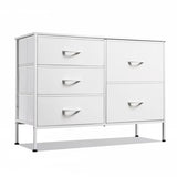 LIFERECORD 5 Drawer Fabric Dresser for Bedroom and Living Room, Chest of Drawer Organizer Storage Cabinet for Closet, Entryway
