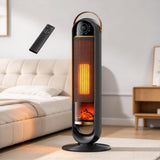 Atilioo 32" Electric Space Heater for Indoor Use, 1500W Portable Ceramic Tower Heater with Remote Control, 3 Heat Modes, 15H Time, Adjustable Thermostat, Child Lock, Overheat Protection, Black