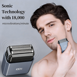 Atilioo Mini Electric Foil Shaver for Men - IPX7 Waterproof Cordless Portable Razor with LED Display, USB-C Fast Rechargeable, 3 Floating Precision Blades for Home & Travel