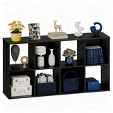 LIFERECORD 8 Cube Storage Organizer Bookshelf with 4 Removable Back Panels, Open Cube Bookcase for Living Room, Bedroom, Home Office, 47.7" L x 11.6" W x 23.2" H, Black Bookcase