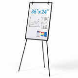 LIFERECORD 36"x24" Magnetic Portable Easel Dry Erase Board, Flipchart Easel Stand Tripod Whiteboard, Black