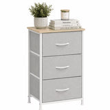 ACCVER 3-Drawer Fabric Dresser for Bedroom, Closet, Nightstand or End Table, Clothes Storage Organizer, for Living Room, Apartment, Light Grey