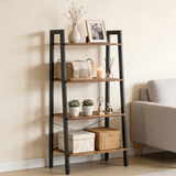 Atilioo Triple Bookshelf, 4-Tier Wide Bookcase with 11 Open Tall Display Shelves, Modern Industrial Book Shelves for Living Room Home Office, Brown