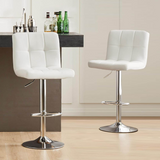 IULULU Bar Stools, Modern PU Leather, Counter Height Chairs with Back Footrest