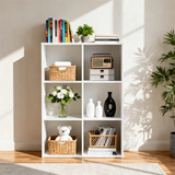 LIFERECORD 6 Cube Storage Organizer, 11x11 Cube Bookshelf with 3 Removable Back Panels, Open Cube Shelf for Living Room, Bedroom, Home Office, Kids Room, 35.9" L x 11.6" W x 23.2" H White