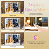 Atilioo Vanity Mirror with Lights, 17"x13" Hollywood Makeup Mirror with Stand, 3-Light-Mode, Smart Touch, Shatter-Proof, for Bedroom Tabletop