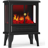 LIFERECORD 26" Freestanding Electric Fireplace with 3D Flame Effect - Remote Control, 12H Timer, 1500W Heater, Single Door, Overheat Protection for Living Room & Bedroom