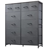 ACCVER Dresser for Bedroom 12 Storage Drawer, Fabric Closet Chests Organizer Tower with Wooden Top Metal Frame for Living Room Hallway Entryway