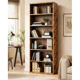 LIFERECORD Bookshelf, 6-Tier Bookcase, Wooden Book Shelf, Open Storage Shelf, 9.4 x 23.6 x 52.8 Inches, for Living Room, Home Office, Dinning Room