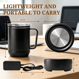 Atilioo 2 In 1 Coffee Mug Warmer & Cooler with Cup, 16.9oz Stainless Steel Beverage Tea Heating & Cooling Coaster and Lid