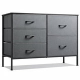 LIFERECORD 5 Drawer Fabric Dresser for Bedroom and Living Room, Chest of Drawer Organizer Storage Cabinet for Closet, Entryway