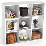 LIFERECORD 9 Cube Storage Organizer, 11x11 Cube Bookshelf with 5 Removable Back Panels, Open Cube Shelf for Living Room, Bedroom, Home Office, Kids Room, 35.9" L x 11.6" W x 35.2" H White