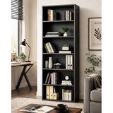 LIFERECORD Bookshelf, 6-Tier Bookcase, Wooden Book Shelf, Open Storage Shelf, 9.4 x 23.6 x 52.8 Inches, for Living Room, Home Office, Dinning Room
