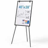 LIFERECORD 40"x28" Magnetic Portable Easel Dry Erase Board, Flipchart Easel Stand Tripod Whiteboard, Black