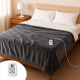 LIFERECORD Heated Blanket, Heating Electric Blanket with 10 Heat Levels, Machine Washable Winter Warmer with Over-Heat Protection, ETL Certificated, Grey