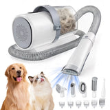 LIFERECORD 5-in-1 Dog Grooming Vacuum Kit, 2.5L Dust Cup, 3 Suction Modes, 5 Groomer Tools, Cordless Low Noise Dog Clippers for Cats & Pets