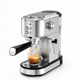 Atilioo 20 Bar Espresso Machine with Pressure Gauge, Compact Stainless Steel Coffee Maker with Milk Frother Steam Wand for Latte, Cappuccino, Easy to Clean