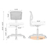 Atilioo Office Chair, Ergonomic Low-Back Mesh Computer Desk Chair with Lumbar Support, Armless Swivel Rolling Chair for Home Bedroom Study Office, Ideal for Students and Adults