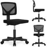 LIFERECORD Ergonomic Armless Office Chair, Swivel Rolling Mesh Desk Chair with Lumbar Support, Adjustable Height Low-Back Computer Chair for Small Spaces, Home, Bedroom, Office