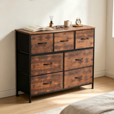 Atilioo Fabric Dresser Nightstand with 4 Drawer for Bedroom, Storage Organizer Unit, Chest of Drawers for Small Spaces, White