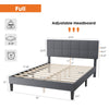 IULULU Bed Frame, Linen Upholstered Platform Bed with Headboard, No Box Spring Needed with 800LBS Solid Wooden Slats Support, No-Noise, Easy Assembly