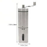Atilioo Manual Coffee Grinder, Portable Hand Crank Coffee Bean Mill with Ceramic Burr, Fine Coarse Adjustable, Stainless Steel Body- for Home, Travel, Camping