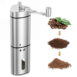 Atilioo Manual Coffee Grinder, Portable Hand Crank Coffee Bean Mill with Ceramic Burr, Fine Coarse Adjustable, Stainless Steel Body- for Home, Travel, Camping
