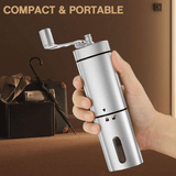 Atilioo Manual Coffee Grinder, Portable Hand Crank Coffee Bean Mill with Ceramic Burr, Fine Coarse Adjustable, Stainless Steel Body- for Home, Travel, Camping