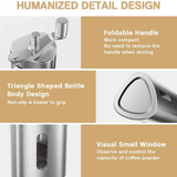 Atilioo Manual Coffee Grinder, Portable Hand Crank Coffee Bean Mill with Ceramic Burr, Fine Coarse Adjustable, Stainless Steel Body- for Home, Travel, Camping