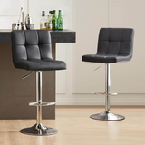 IULULU Bar Stools, Modern PU Leather, Counter Height Chairs with Back Footrest