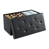 Atilioo 43 Inch Folding Storage Ottoman Bench, 3 in 1 Ottoman with Storage, Padded Seat, Foot Rest Stool, Faux Leather Storage Chest for End of Bed, Bedroom Living Room Entryway, Load 600 lbs, Brown