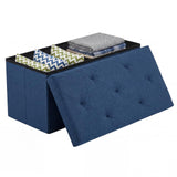 Atilioo 43 Inch Folding Storage Ottoman Bench, 3 in 1 Ottoman with Storage, Padded Seat, Foot Rest Stool, Storage Chest for End of Bed, Living Room, Bedroom, Entryway, Load 660 lbs, Gray