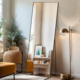 IULULU Full-Length Wall Mirror, Shatter-Proof Glass, Floor/Hanging/Leaning, Aluminum Frame for Bedroom/Cloakroom