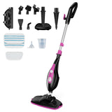 Atilioo 10-in-1 Steam Mop, Multi-Function Floor Steam Cleaner with Detachable Handheld for Carpet, Tile, Hardwood, Pink