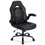 Atilioo Gaming Chair, Ergonomic Home Office Desk Chair with Lumbar Support, Adjustable Swivel Video Game Chair with Flip-up Armrest, PU Leather, Gray