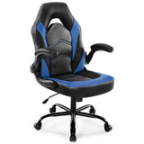Atilioo Gaming Chair, Ergonomic Home Office Desk Chair with Lumbar Support, Adjustable Swivel Video Game Chair with Flip-up Armrest, PU Leather, Gray