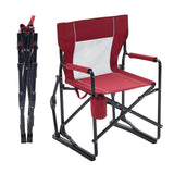 Atilioo Folding Camping Chair, Heavy Duty Rocking Chair with Cup Holder for Patio Leisure, Backyard, Fishing, Black