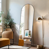IULULU Full-Length Wall Mirror, Shatter-Proof Glass, Floor/Hanging/Leaning, Aluminum Frame for Bedroom/Cloakroom