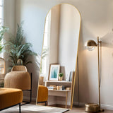 IULULU Full-Length Wall Mirror, Shatter-Proof Glass, Floor/Hanging/Leaning, Aluminum Frame for Bedroom/Cloakroom
