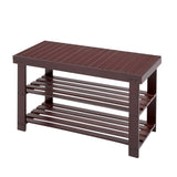 IULULU 3-Tier Bamboo Shoe Rack Bench Organizer Storage Shelf for Entryway Bedroom Living Room Balcony
